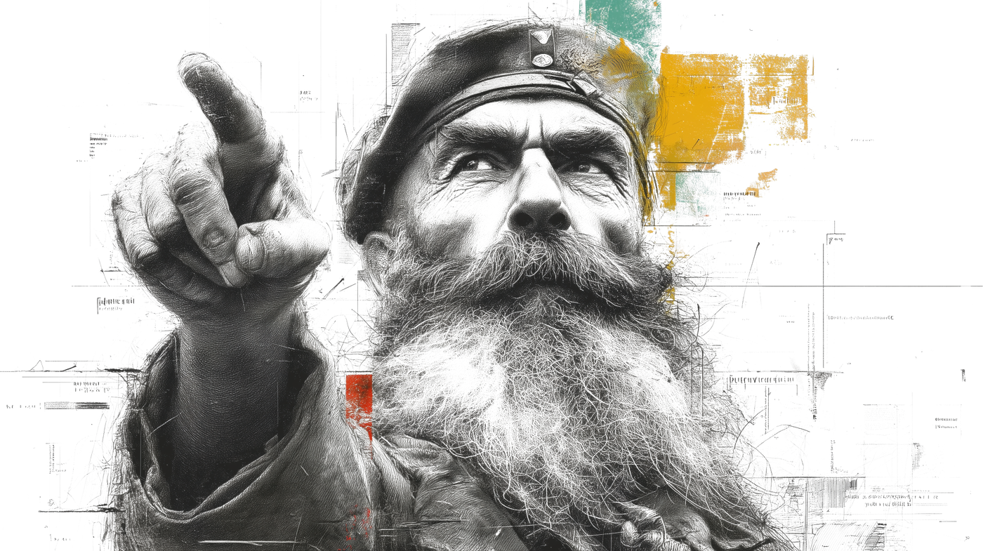 Collage cutout: the pointing man